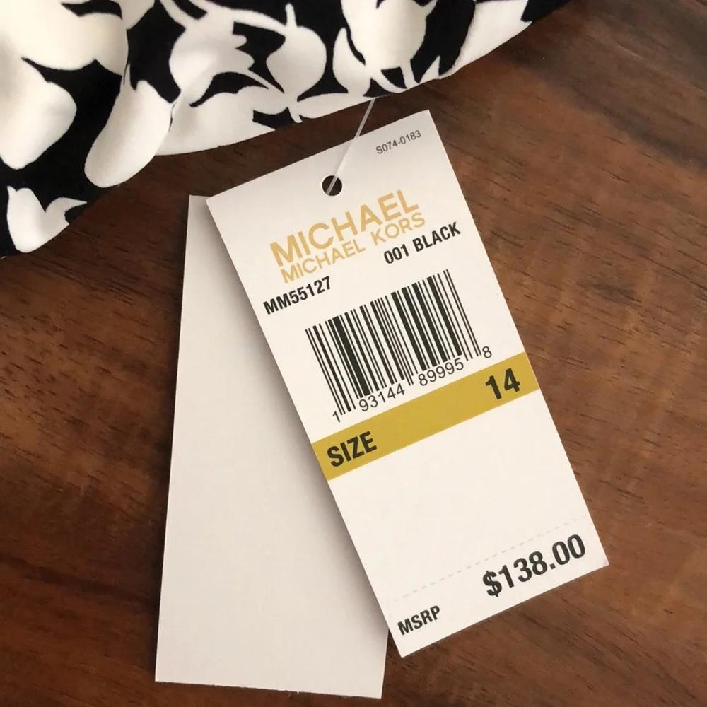 New MICHAEL Michael Kors Lace Back One Piece Swimsuit - Monotone Floral